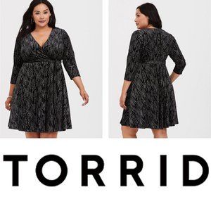 Torrid Velvet Shimmer Wrap Dress LBD